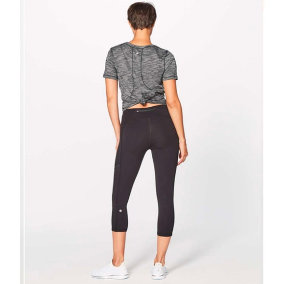 Lululemon Speed Up Crop 21" Black Size 4 Full On Luxtreme - Picture 11 of 11